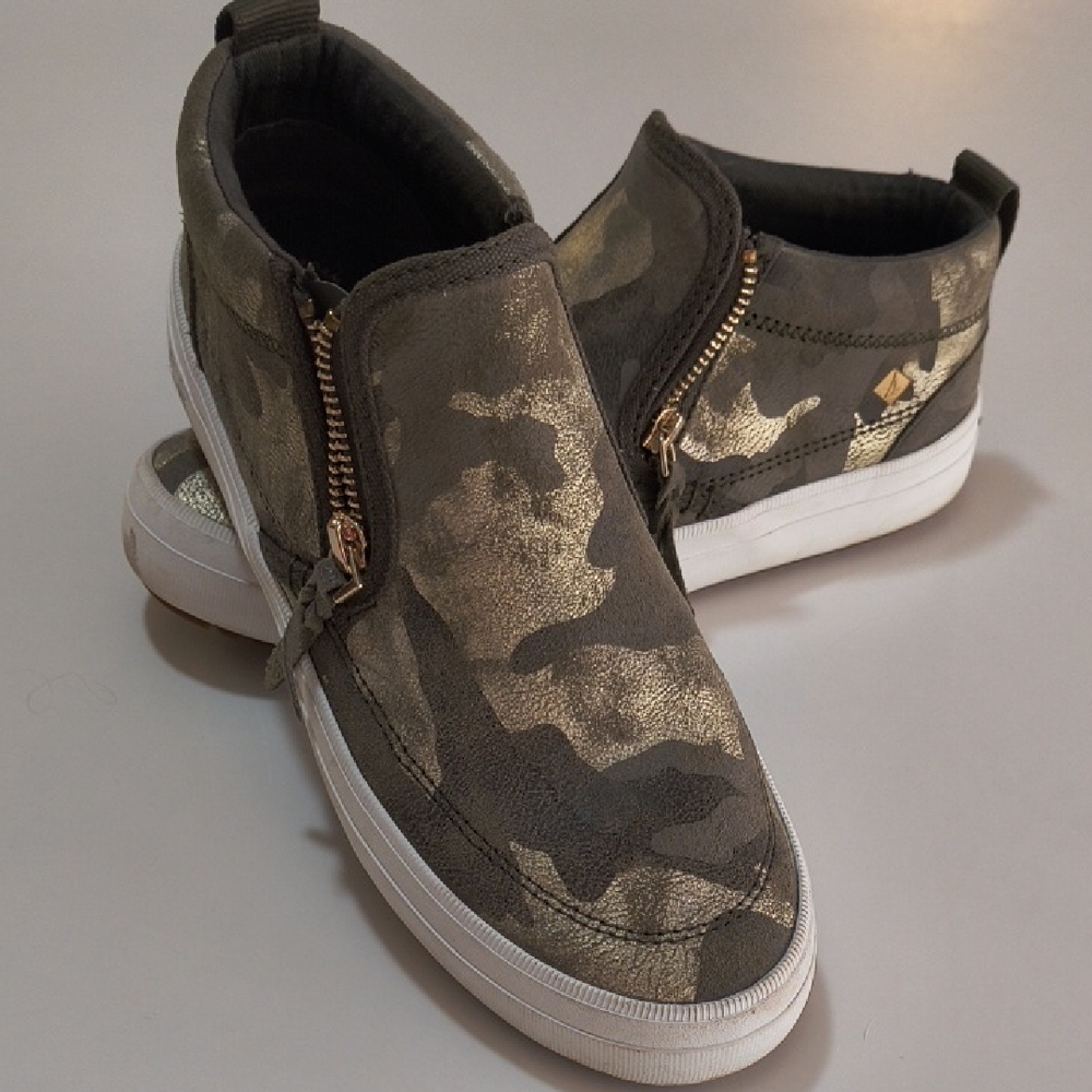 Sperry Olive Slip-On Sneakers